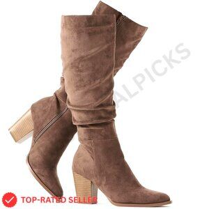 Brand New Putu Boots 6.5 Brown Knee High Suede